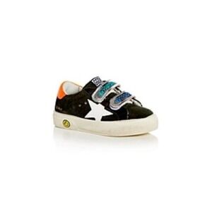 Golden Goose Boys May School Low Top Sneakers Black Orange Size 25 US 8‎